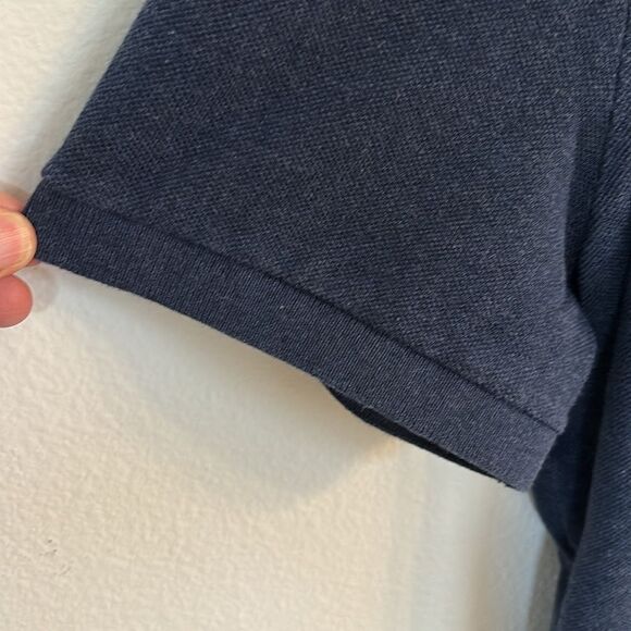 Lacoste Polo Navy Shirt Short Sleeve Knit Crocodile Logo Size L Slim Fit - Picture 4 of 8